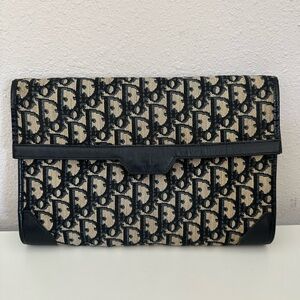 Authentic Christian Dior/Diorissimo Canvas Clutch in Navy
